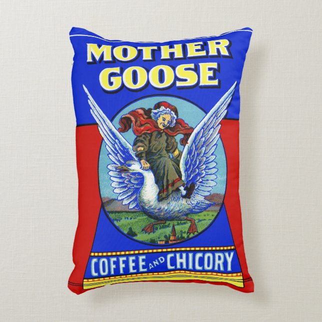 Mor Goose Coffee och Cicikoria Prydnadskudde (Framsidan(Vertikal))