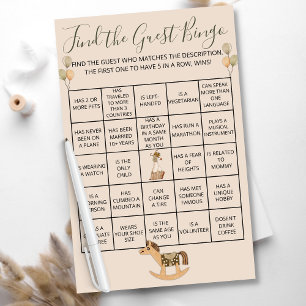 Mor Goose Gender Neutral Baby Shower Bingo Game Flygblad