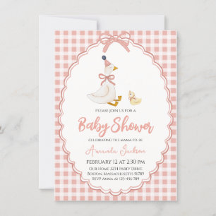 Mor Goose & Gosling Rosa Baby Shower Inbjudningar