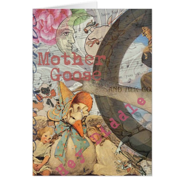 Mor Goose Nursery Rhyme Fairy Tale Hälsningskort (Framsidan)