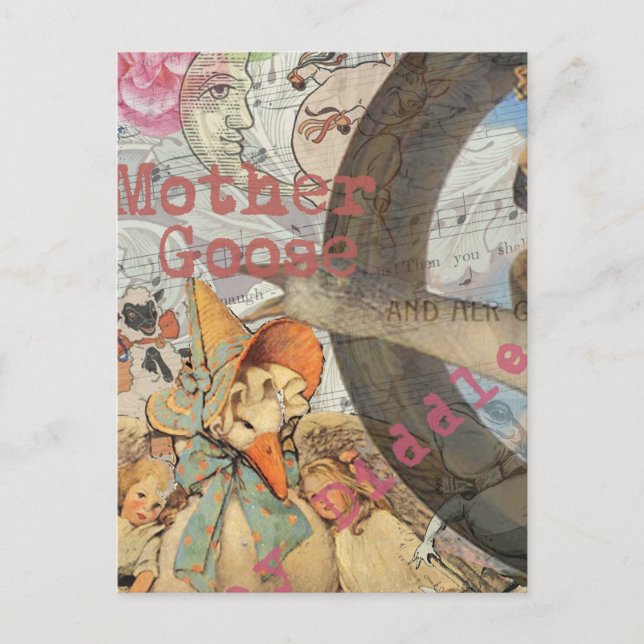 Mor Goose Nursery Rhyme Fairy Tale Vykort (Framsida)