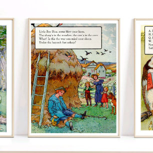 Mor Goose Nursery Rhyme Little Boy Blue Nursery Poster
