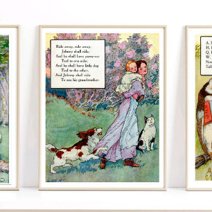 Mor Goose Nursery Rhyme Ride Away Nursery Poster