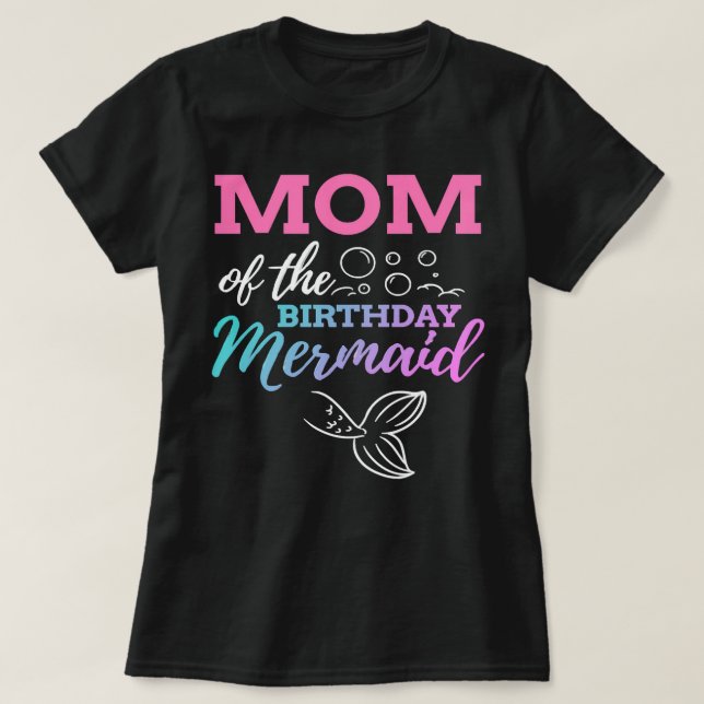 Mor Grandma Mamma i Birthday Sjöjungfru Mammor T Shirt (Design framsida)