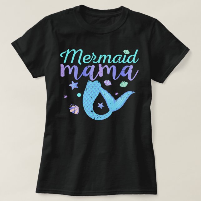 Mor Grandma Sjöjungfru Mamma Födelsedagsfest Outfi T Shirt (Design framsida)