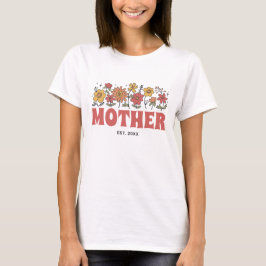 Mor Groovy Flower Vintage Blommigt Mors dag T Shirt