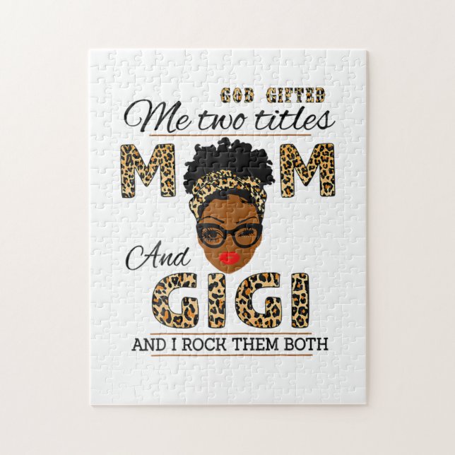 Mor Gud gav Mamma och Gigi födelsedag Pussel (Vertikal)
