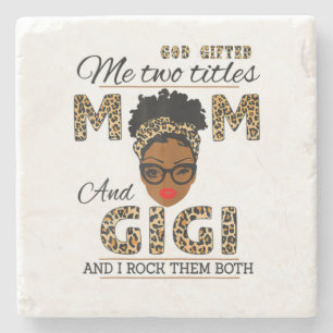 Mor Gud gav Mamma och Gigi födelsedag Stenunderlägg