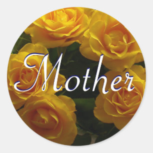 Mor Gul ros Sticker Runt Klistermärke