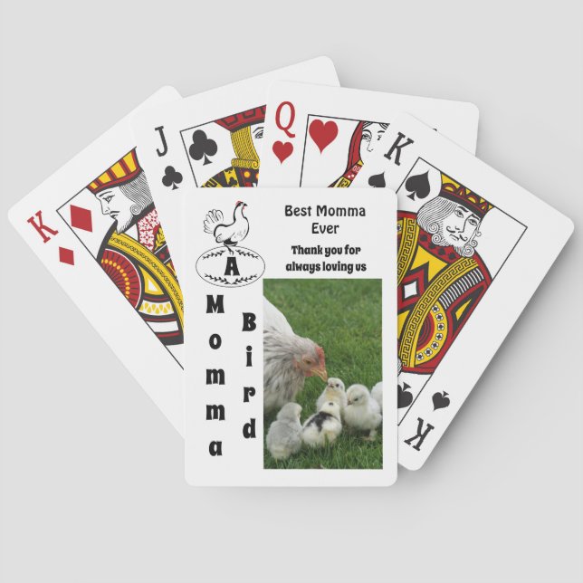 Mor Hen Best Momma Foto Namn Casinokort (Baksidan)