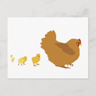 Mor Hen och Chickar Vykort