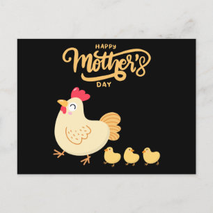Mor HEN och hennes Chickar Teckning Mors dag Vykort