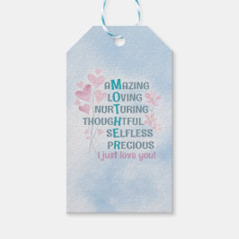 Mor hjärta presentetikett