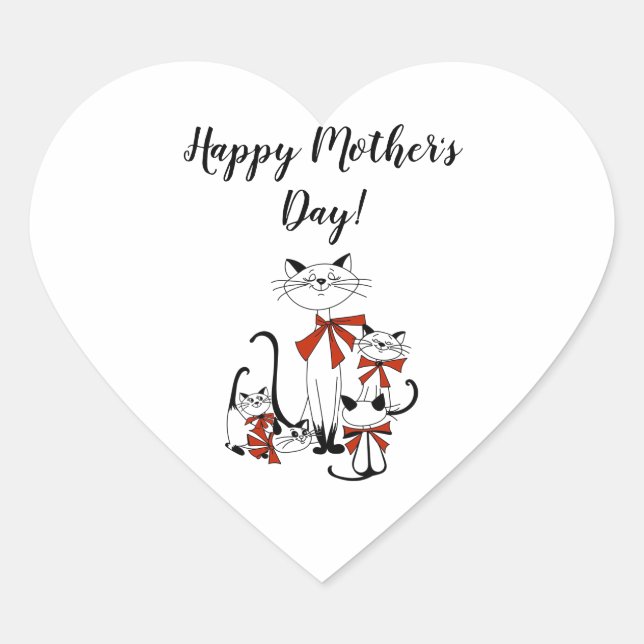 Mor hjärtdekaler hjärtformat klistermärke (Framsida)