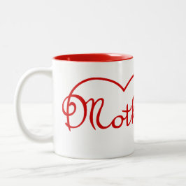 Mor hjärtkonstruktion Två-Tonad mugg