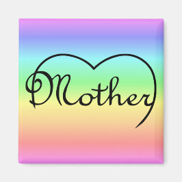 mor, hjärtregnbåge magnet