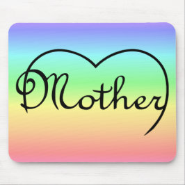 mor, hjärtregnbåge musmatta