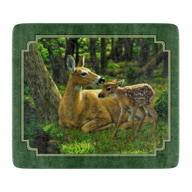 Mor Hjort och Fawn Forest Grönt (Framsidan)