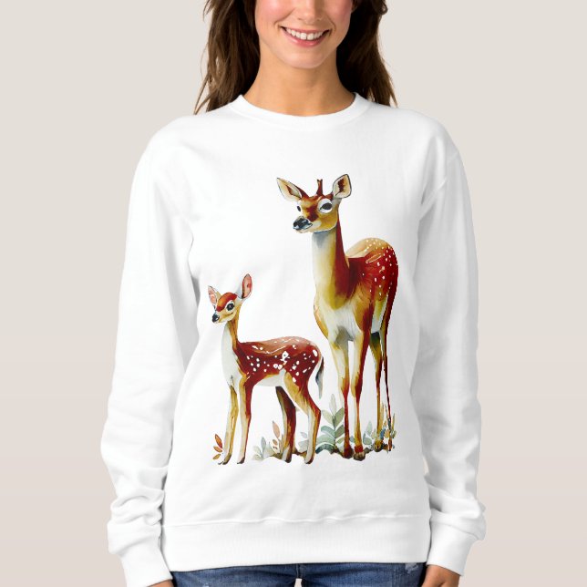 mor hjort och fawn t shirt (Framsida)