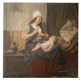 Mor Holding Her Child (av Rudolf Jordan) Kakelplatta