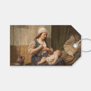 Mor Holding Her Child (av Rudolf Jordan) Presentetikett