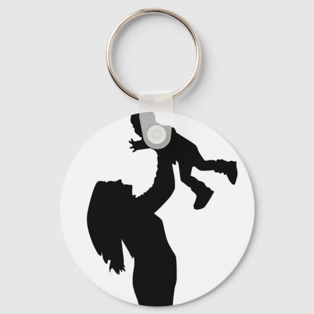 Mor Holding Son Silhouette Mors dag Nyckelring (Framsida)