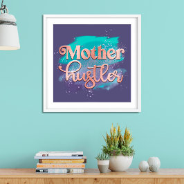 Mor Hustler Trendig Ro Guld Mamma Typografi över Poster