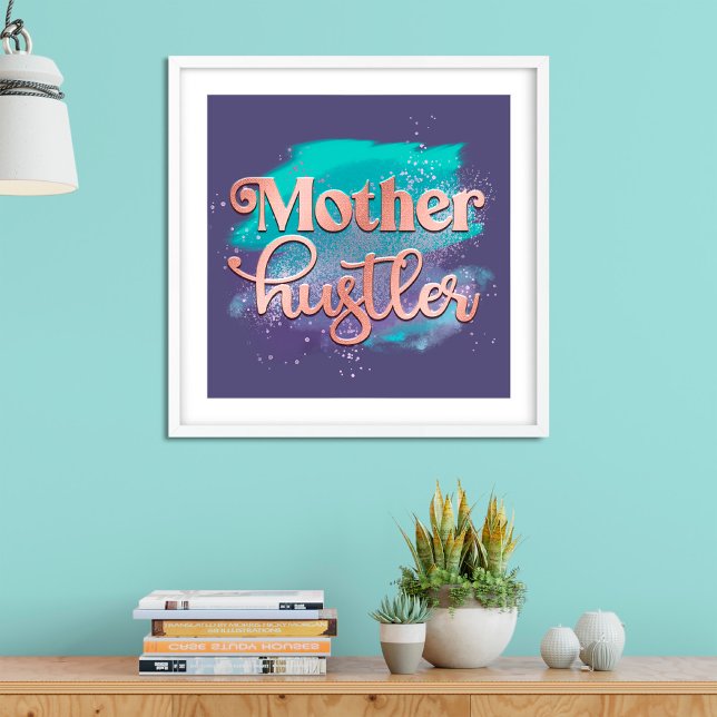 Mor Hustler Trendig Ro Guld Mamma Typografi över Poster (Skapare uppladdad)