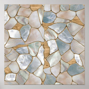 Mor i abstrakten av pärlor och Guld celler Poster