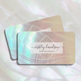 Mor i Affärskorten Pearl Iridescent Seashell Visitkort