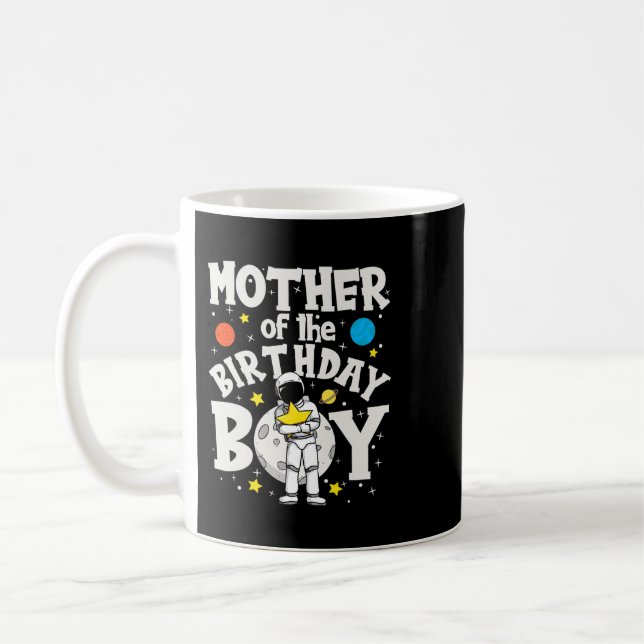 Mor i Birthday Boy Space Astronaut-familjen Kaffemugg (Vänster)