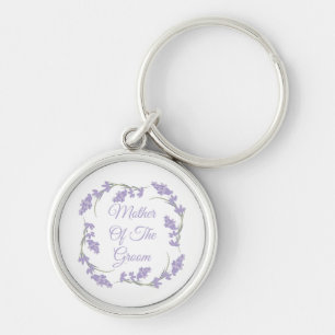 Mor i Blommigten Groom Lavender Kand Rund Silverfärgad Nyckelring