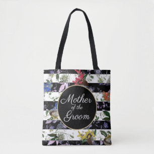 Mor i blommorna från Groom Black White Rand Tygkasse