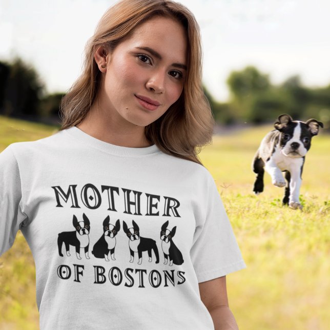 Mor i Boston Terriers Funny T Shirt (Skapare uppladdad)