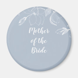 MOR i BRIDE GROOM Dusty Blue White Magnolias Magnet