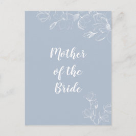 MOR i BRIDE GROOM Dusty Blue White Magnolias Vykort