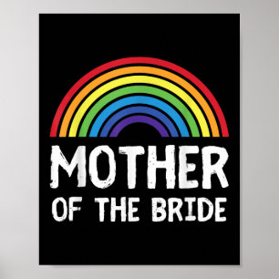 Mor i Bride Lgbt Mamma Bachelorette Lesbisk Wedd Poster