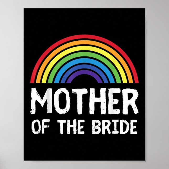 Mor i Bride Lgbt Mamma Bachelorette Lesbisk Wedd Poster (Framsidan)