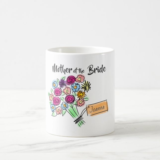 Mor i Bride Personlig Flowers Kaffemugg (Center)