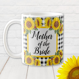 Mor i Bride Personlig Gingham Sunblommor Kaffemugg