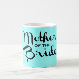 Mor i Bride Retro Script Black On Aqua Kaffemugg