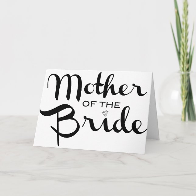 Mor i Bride Retro Script Black on White Kort (Framsida)