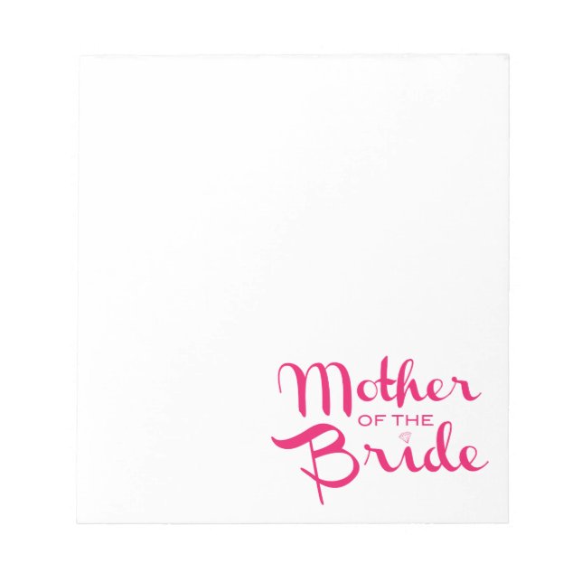 Mor i Bride Retro Script Shock rosa On White Anteckningsblock (Framsida)