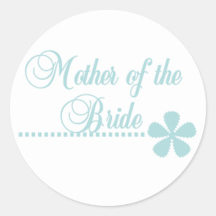 Mor i Bride Teal Elegance Runt Klistermärke