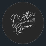Mor i Bröllopsfesten Groom Flowers Family Runt Klistermärke<br><div class="desc">Mor i Bröllopsfesten Groom Flowers Family</div>