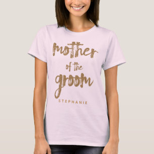 Mor i Bröllopsfesten Groom Guld Glitter T Shirt