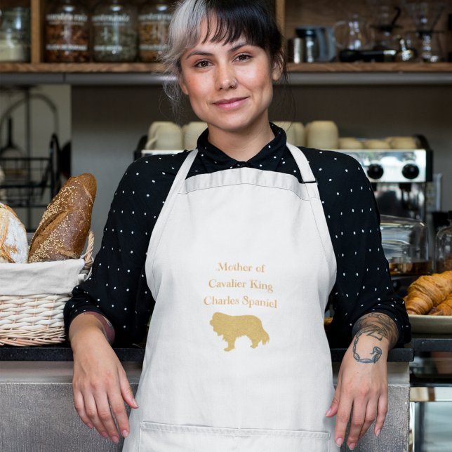 Mor i Cavalier Kung Charles Spaniel Guld Förkläde (Skapare uppladdad)