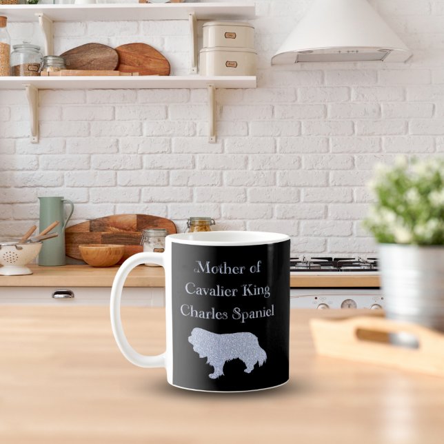 Mor i Cavalier Kung Charles Spaniel Silver Kaffemugg (Skapare uppladdad)