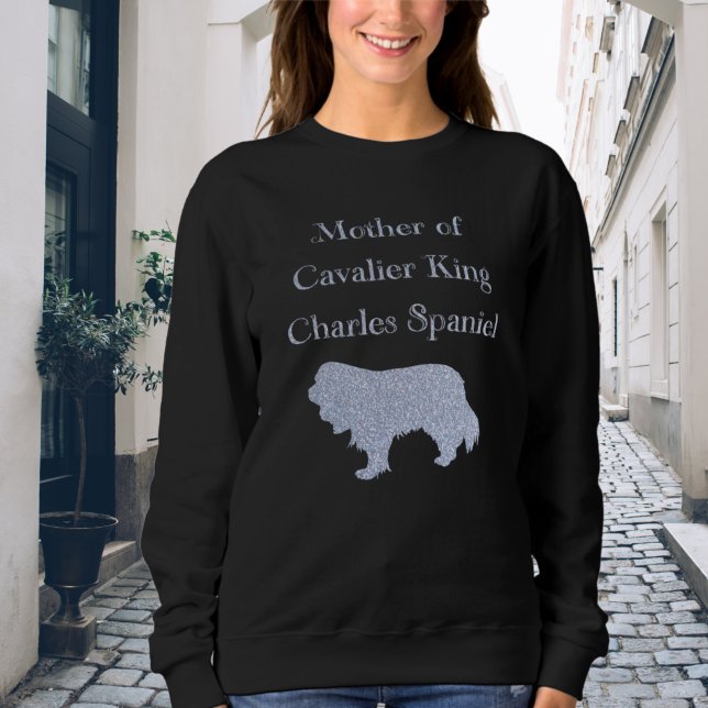 Mor i Cavalier Kung Charles Spaniel Silver T Shirt (Skapare uppladdad)