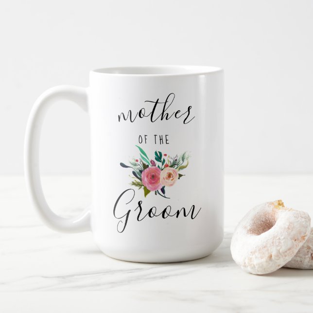 Mor i Chicen Groom Bröllop Gift Blommigt 15oz Kaffemugg (Med munk)